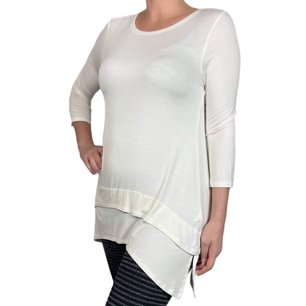 Cupio White Long Sleeve Cotton Tuinc Top